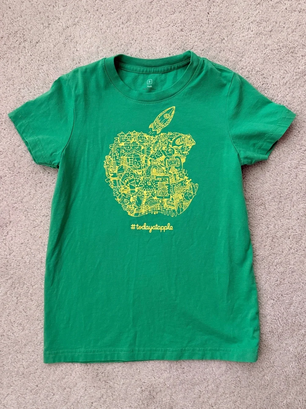 Apple Green Tee with Yellow Apple Graphic